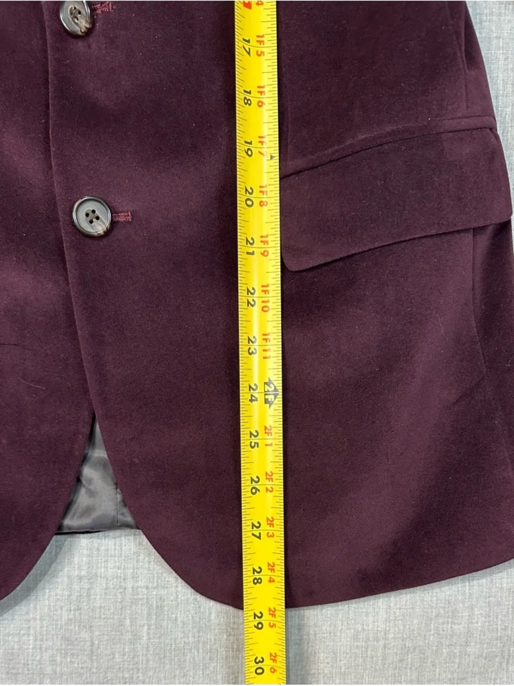 Ralph Lauren Big Kid Velvet look Sport Coat in Deep Plum